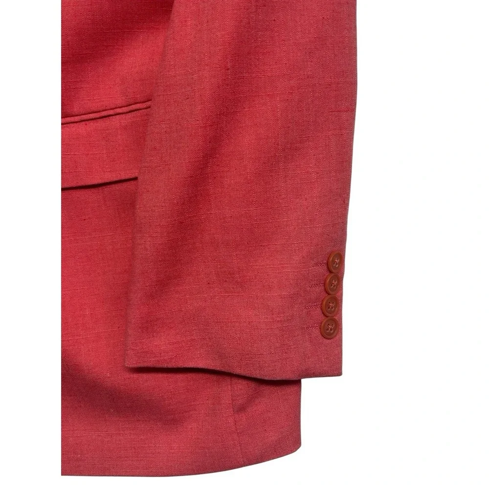 vtv Coral Pink‎ Blazer 44R Jacket Sport Suit Coat Linen Rayon Lightweight Mens